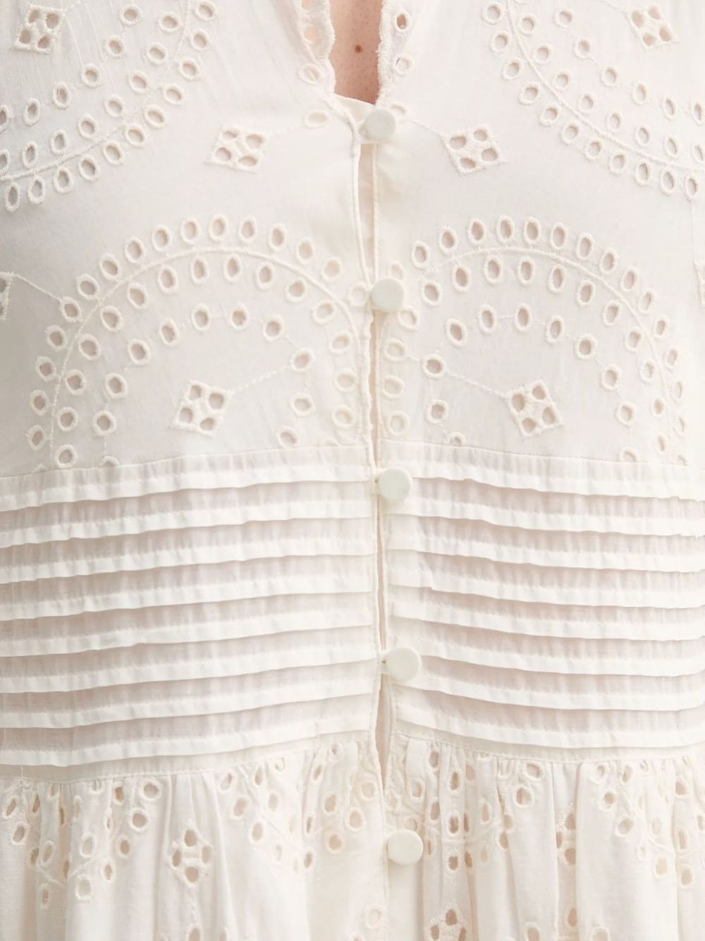 Dabrody eyelet-embroidered pleated midi dress - 3