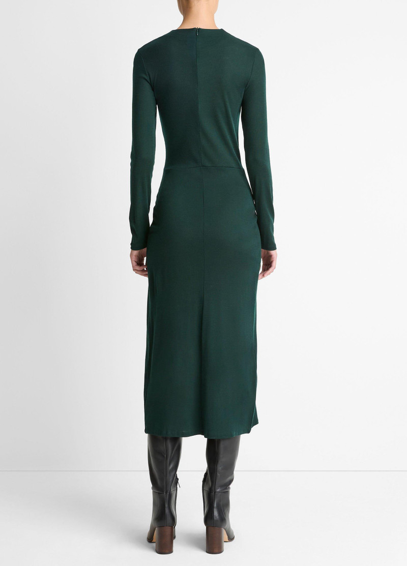 Vince Cinched-Waist Wool-Blend Long-Sleeve Dress outlook