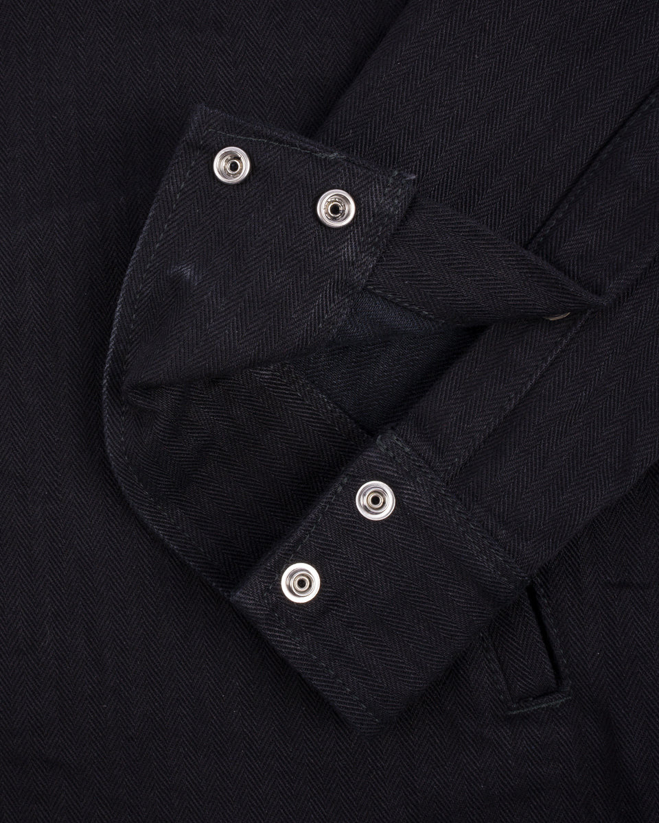 IHSH-410-BLK 14oz Herringbone CPO Western Shirt - Black - 8