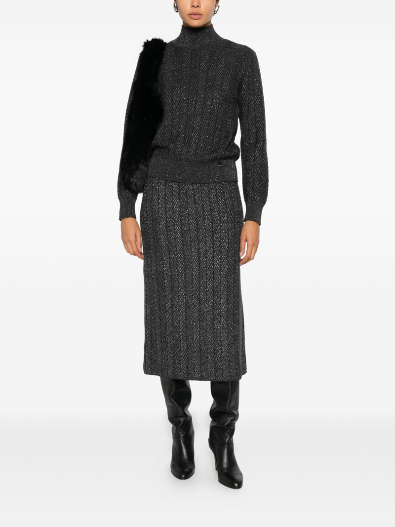 Herno herringbone high-neck knitwear outlook