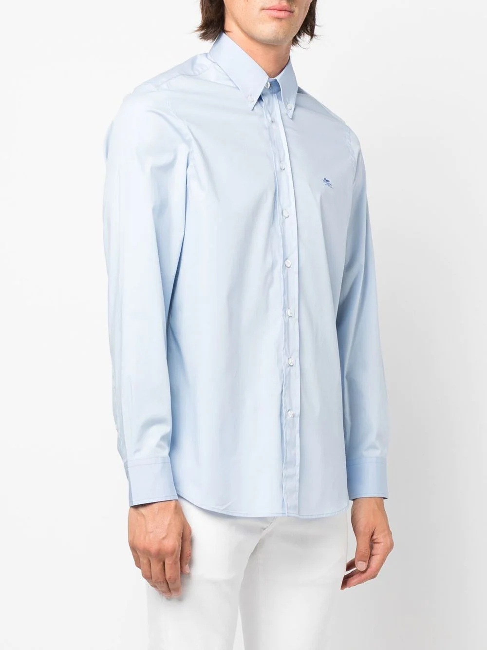 embroidered-logo button-down shirt - 3