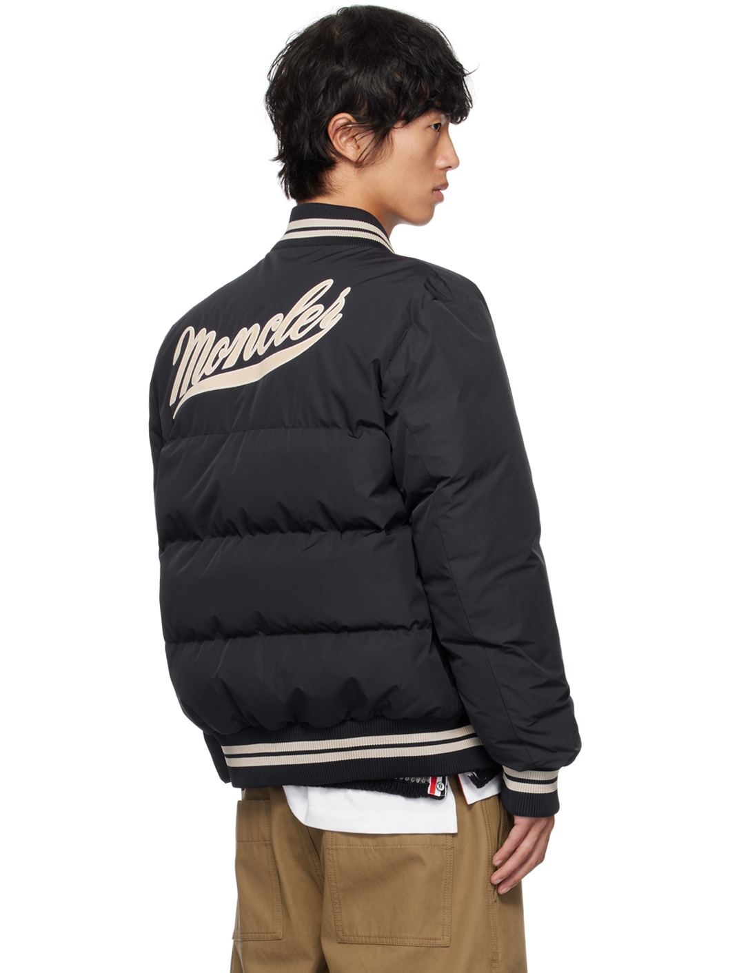 Navy Lateltin Down Bomber Jacket - 3