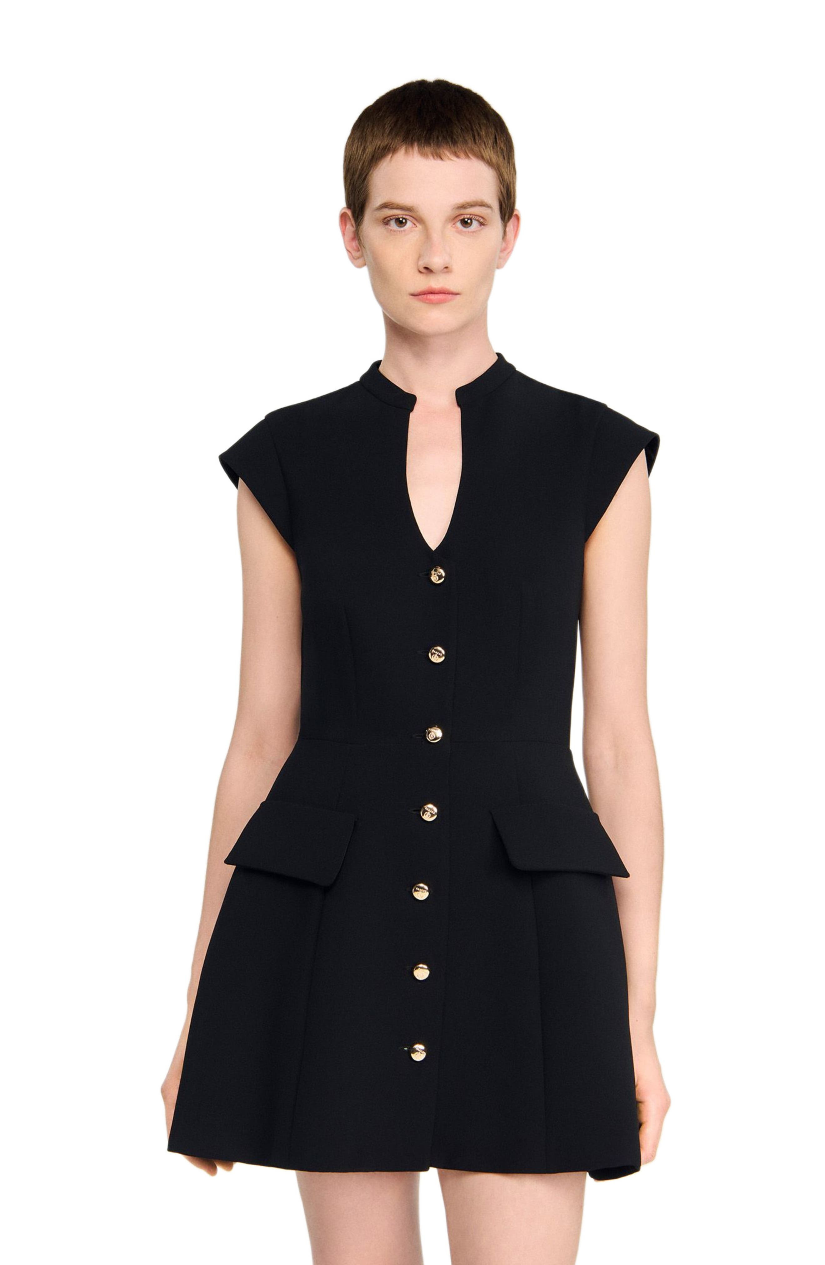 SANDRO Short knit dress in Black at Nordstrom - 3