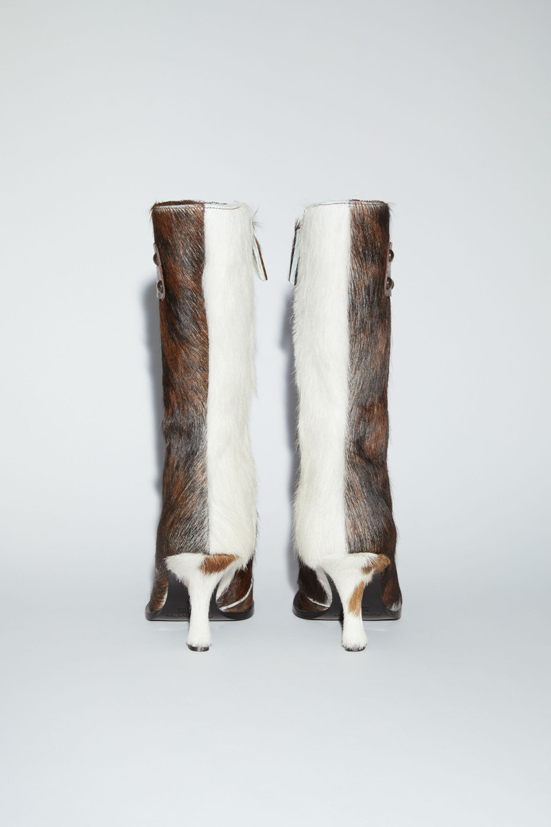 Acne Studios Hairy leather ankle boot - Multi brown outlook