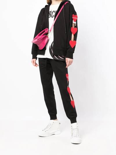 Moschino cut-out heart zipped hoodie outlook