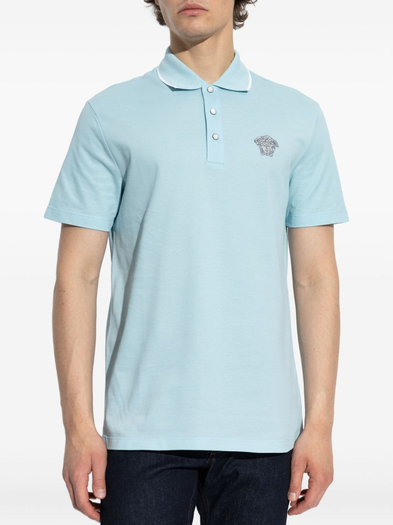 Medusa-embroidered polo shirt 3