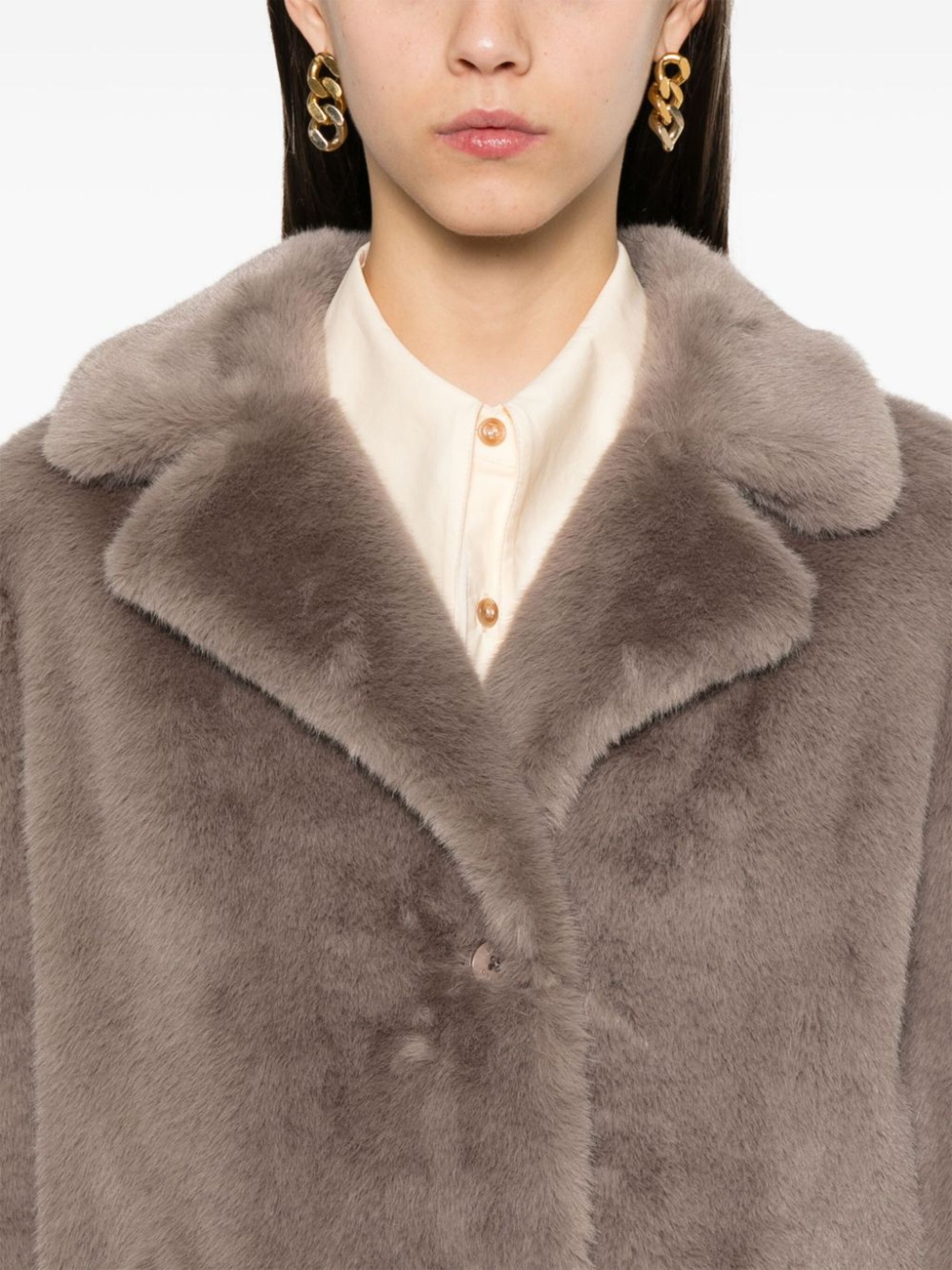 faux-fur coat - 5