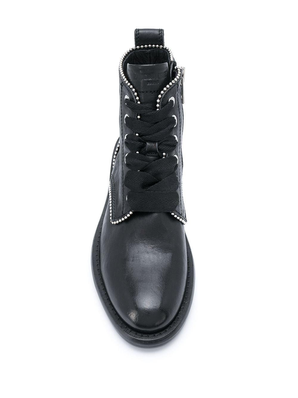 studded lace-up leather boots - 4