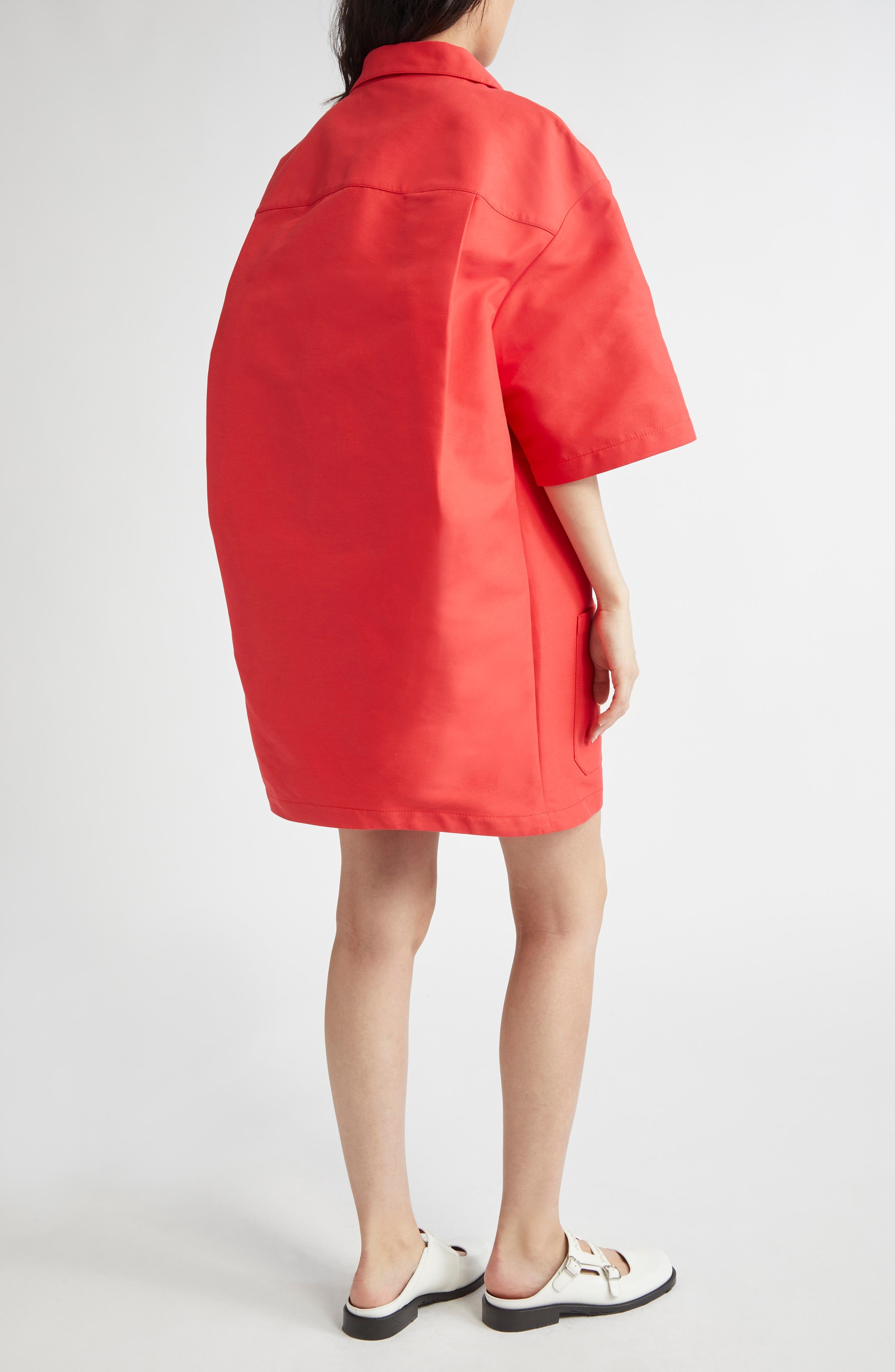 Marni Embroidered Logo Boxy Minidress in Crimson at Nordstrom - 2