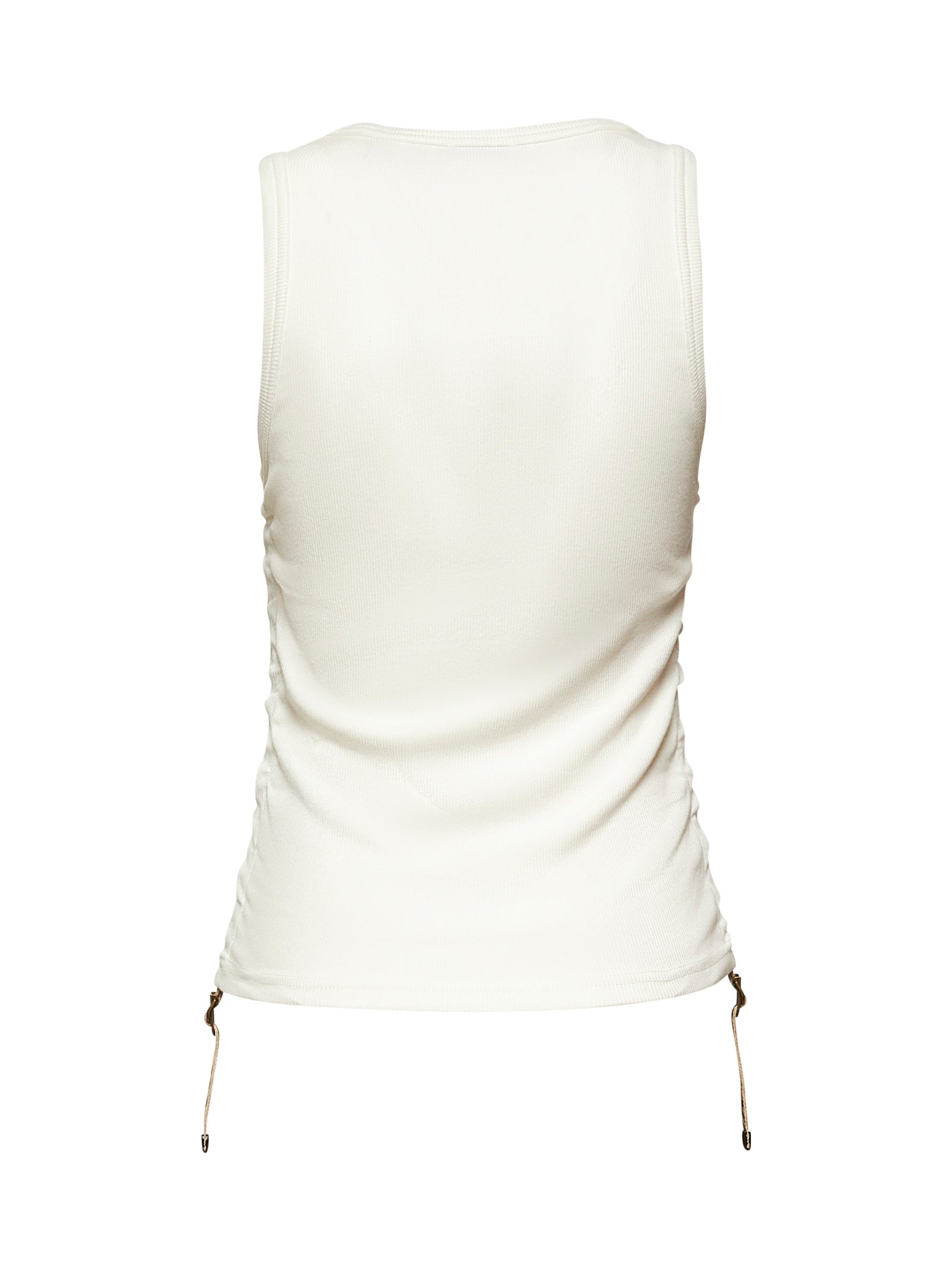 White ribbed jersey tank top - 2