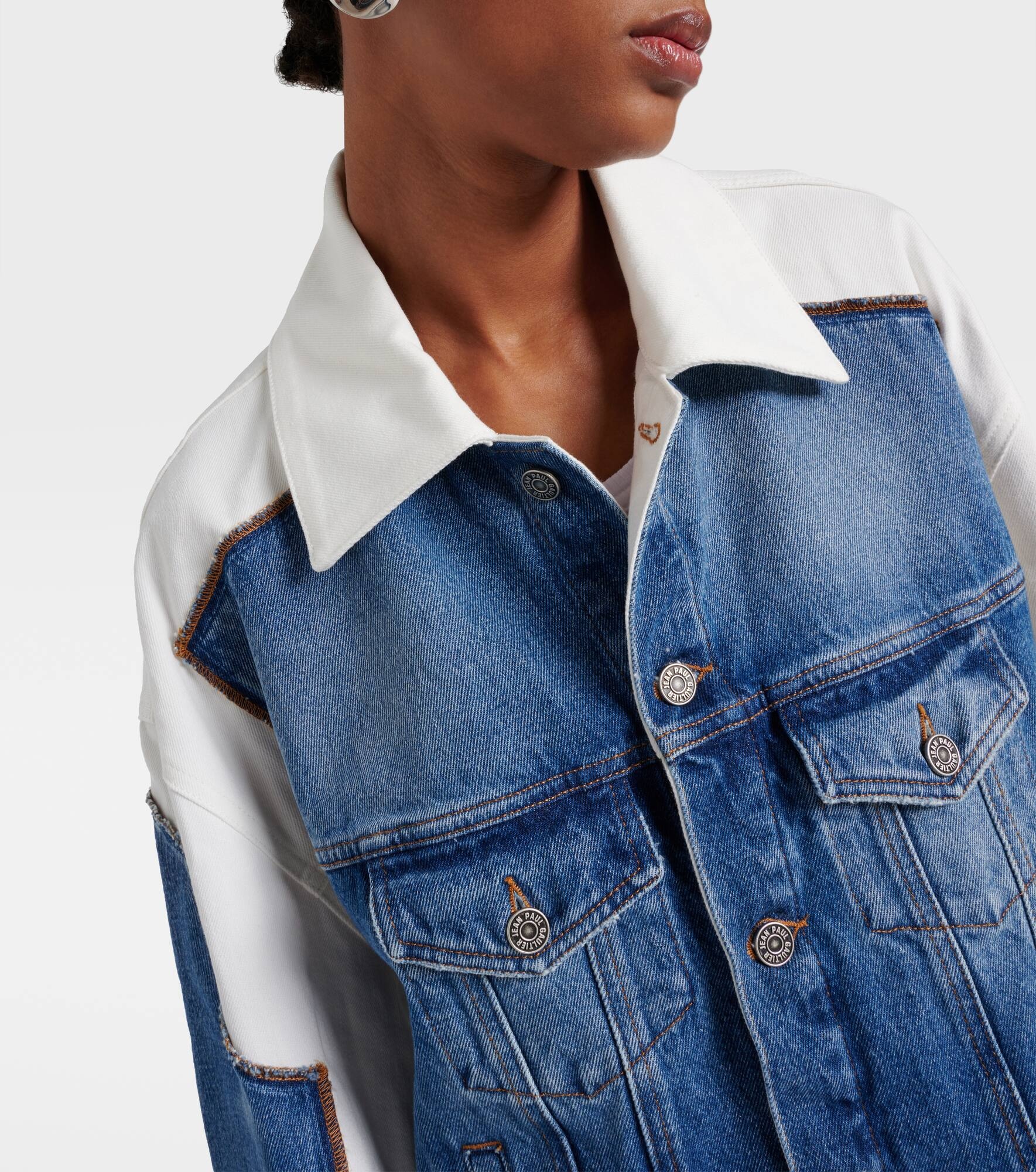 Paneled denim jacket - 5