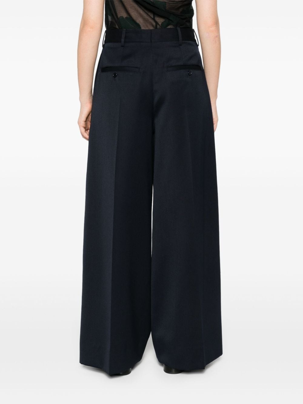 pleated wide-leg trousers - 4
