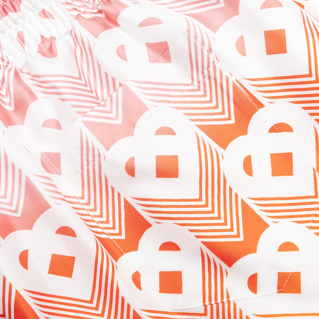 UNISEX SILK SHORTS WITH DRAWSTRINGS - HEART MONOGRAM GRADIENT - 4