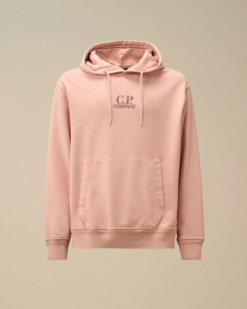 Cotton Diagonal Fleece Resist Dyed Hooded Logo Sweatshirt 1