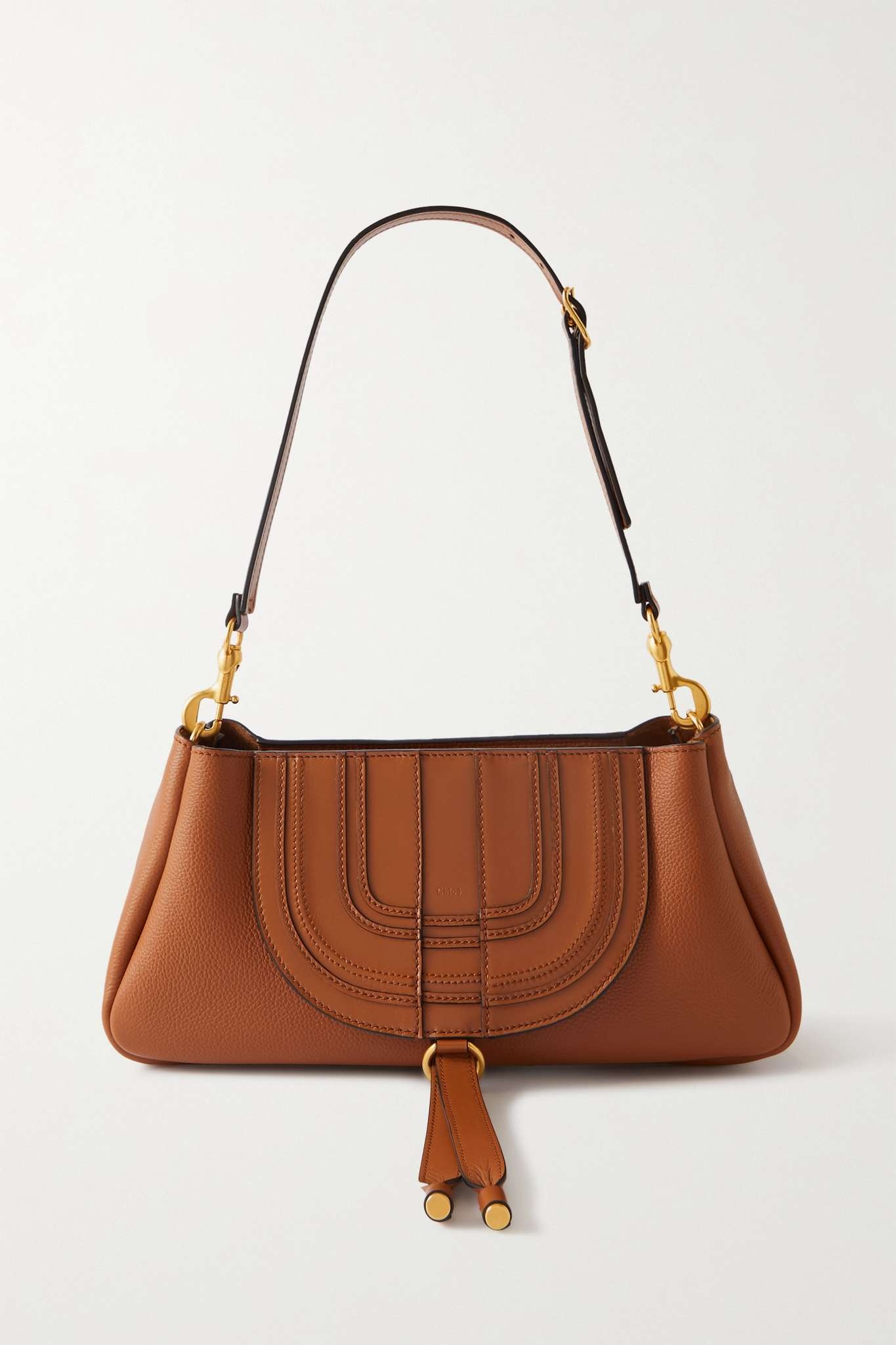 Marcie textured-leather shoulder bag - 1