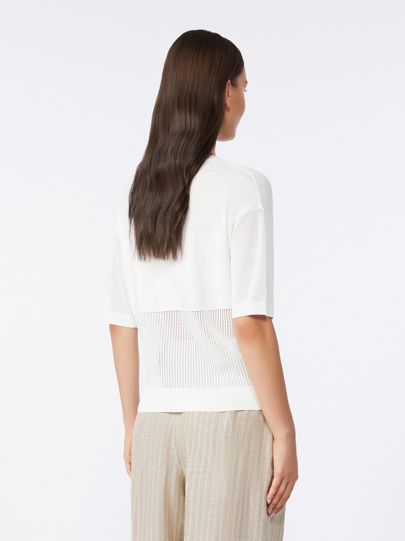 CELEBRE Viscose yarn jumper - OPTICAL WHITE 4