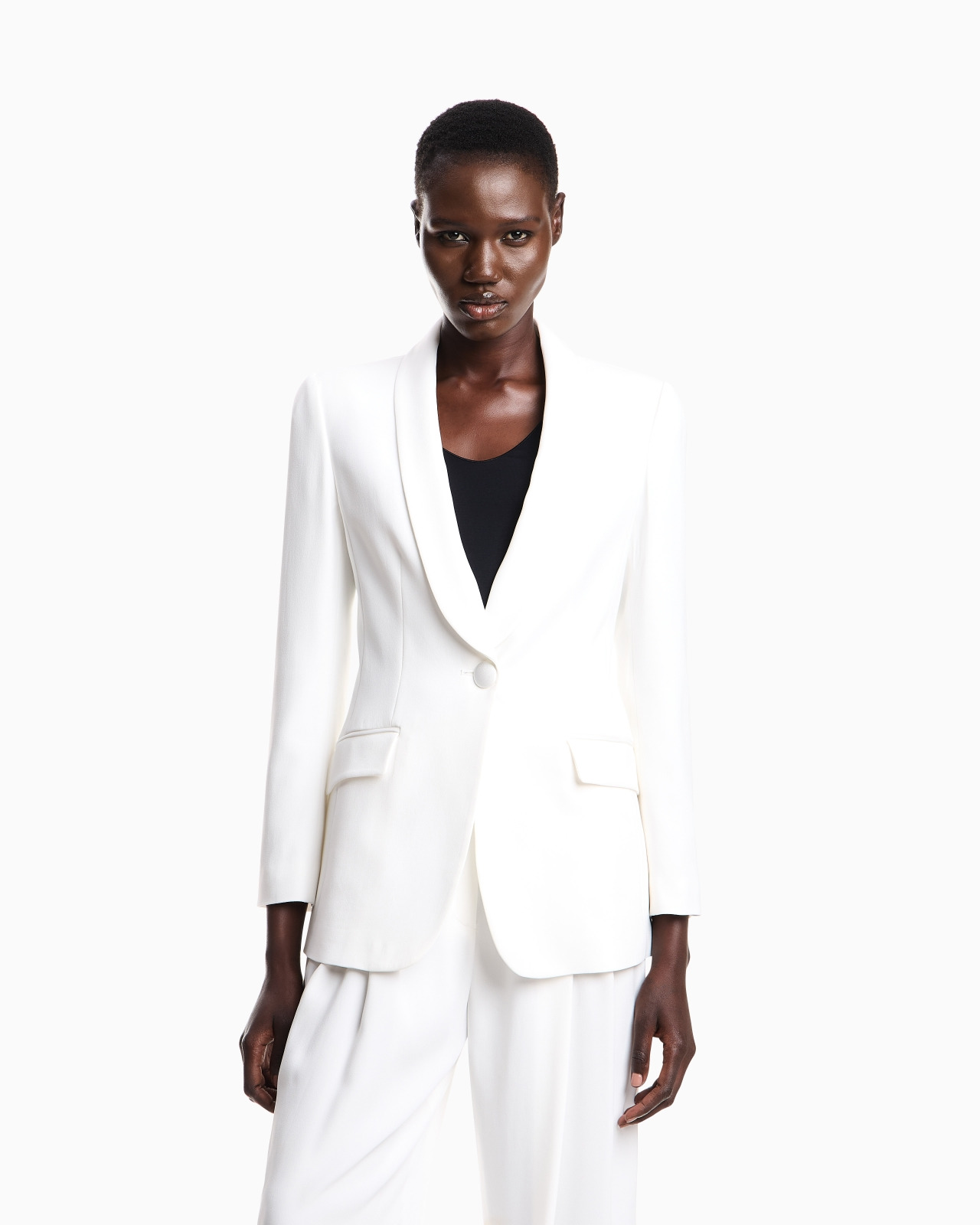 Envers-satin, shawl-collar jacket - 4