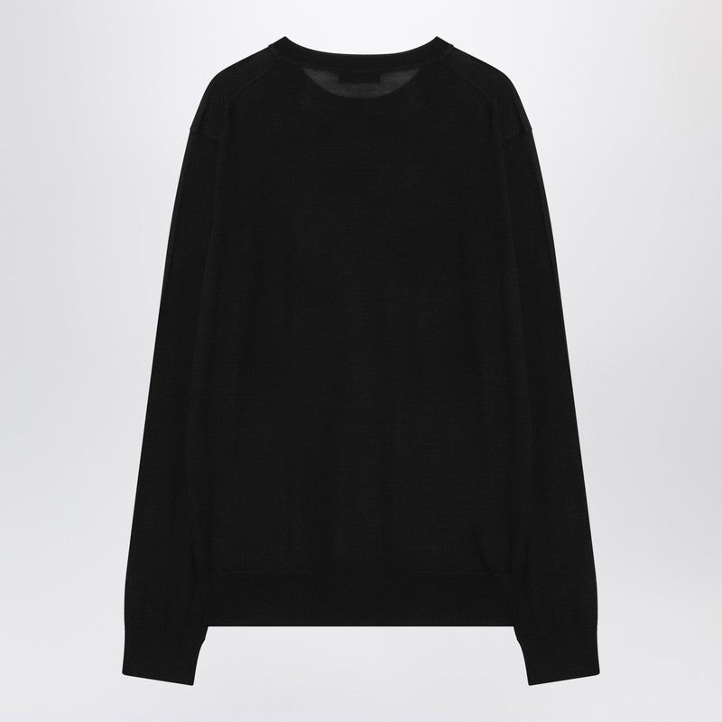 Prada Black Wool Sweater With Logo Men - 2