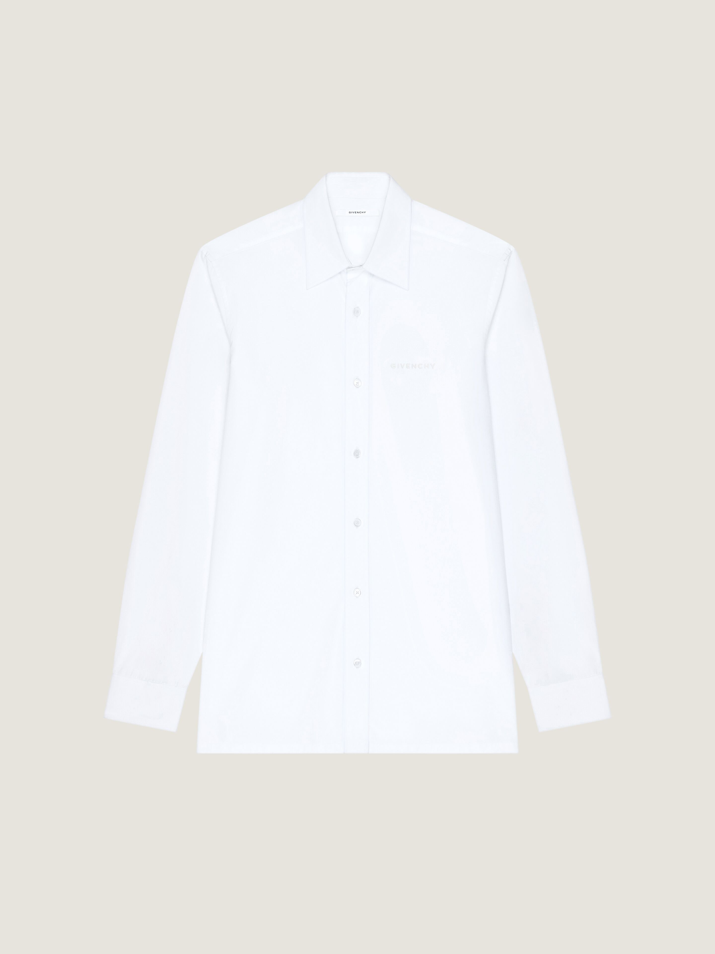 SLIM FIT SHIRT IN POPLIN WITH GIVENCHY PARIS JACQUARD - 1