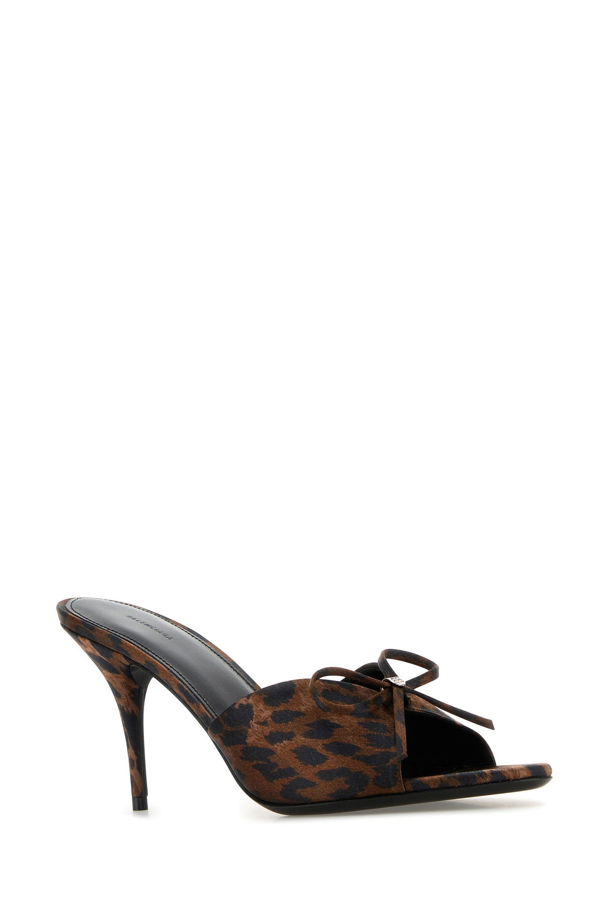 Printed satiin Knife Bow mules - 2