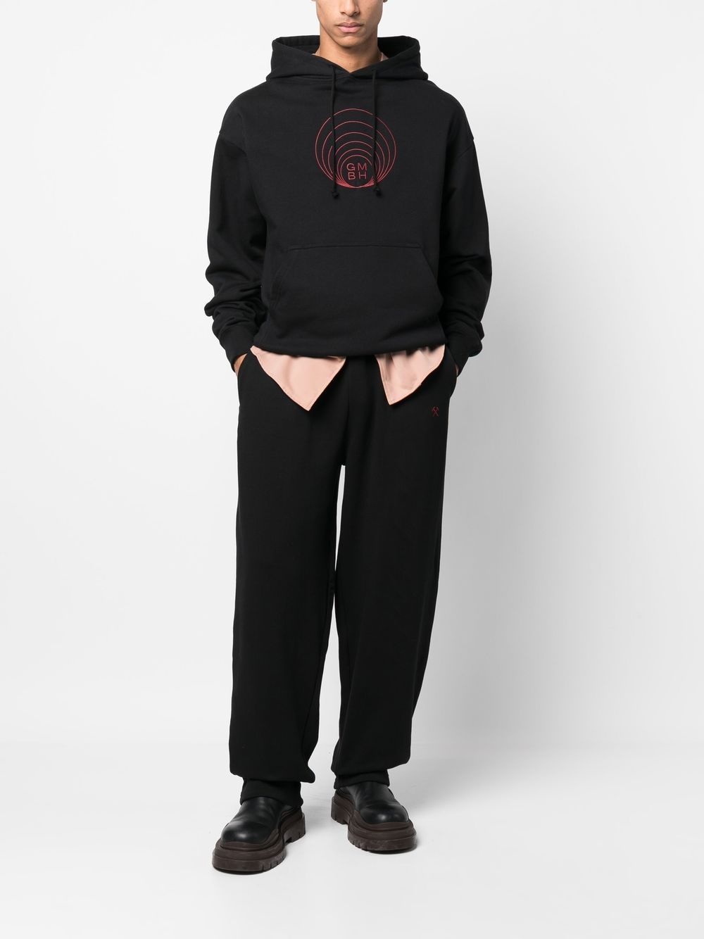 embroidered-logo detail hoodie - 2