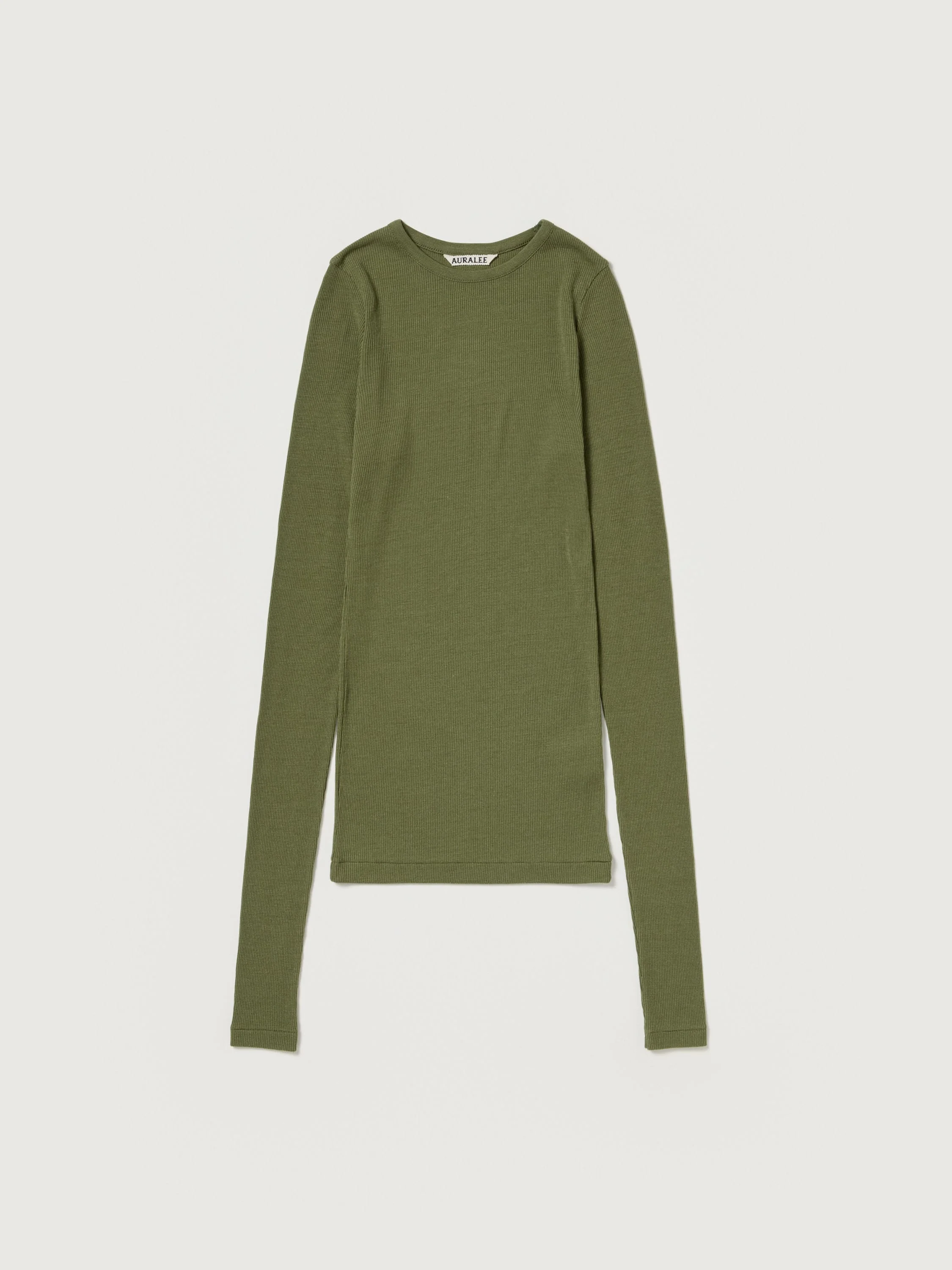 WOOL SILK SOFT RIB L/S TEE - 1