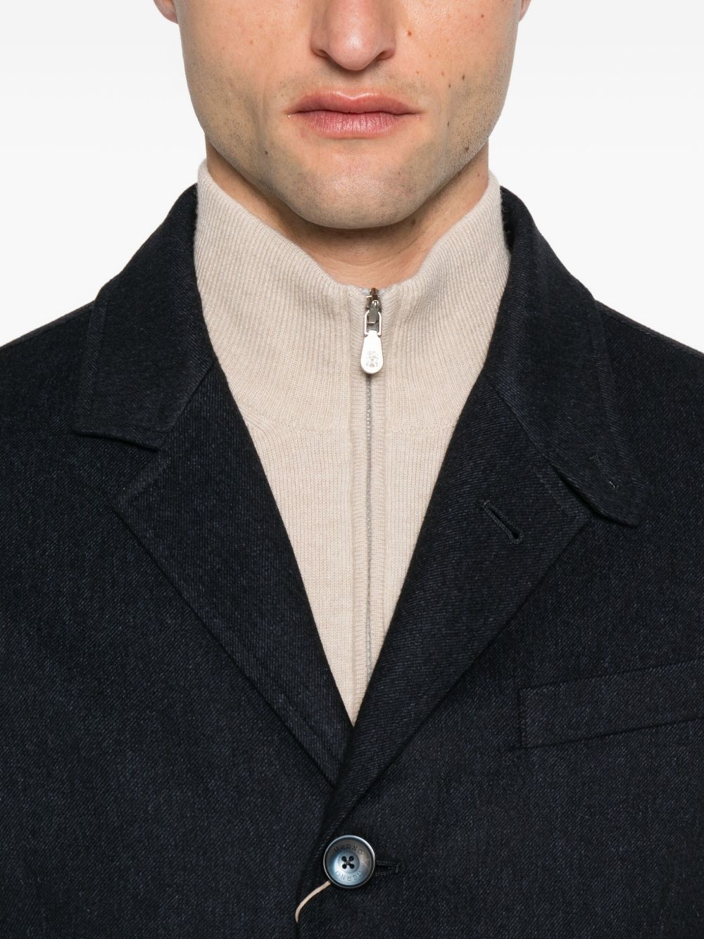 three-button zipped jacket - 6