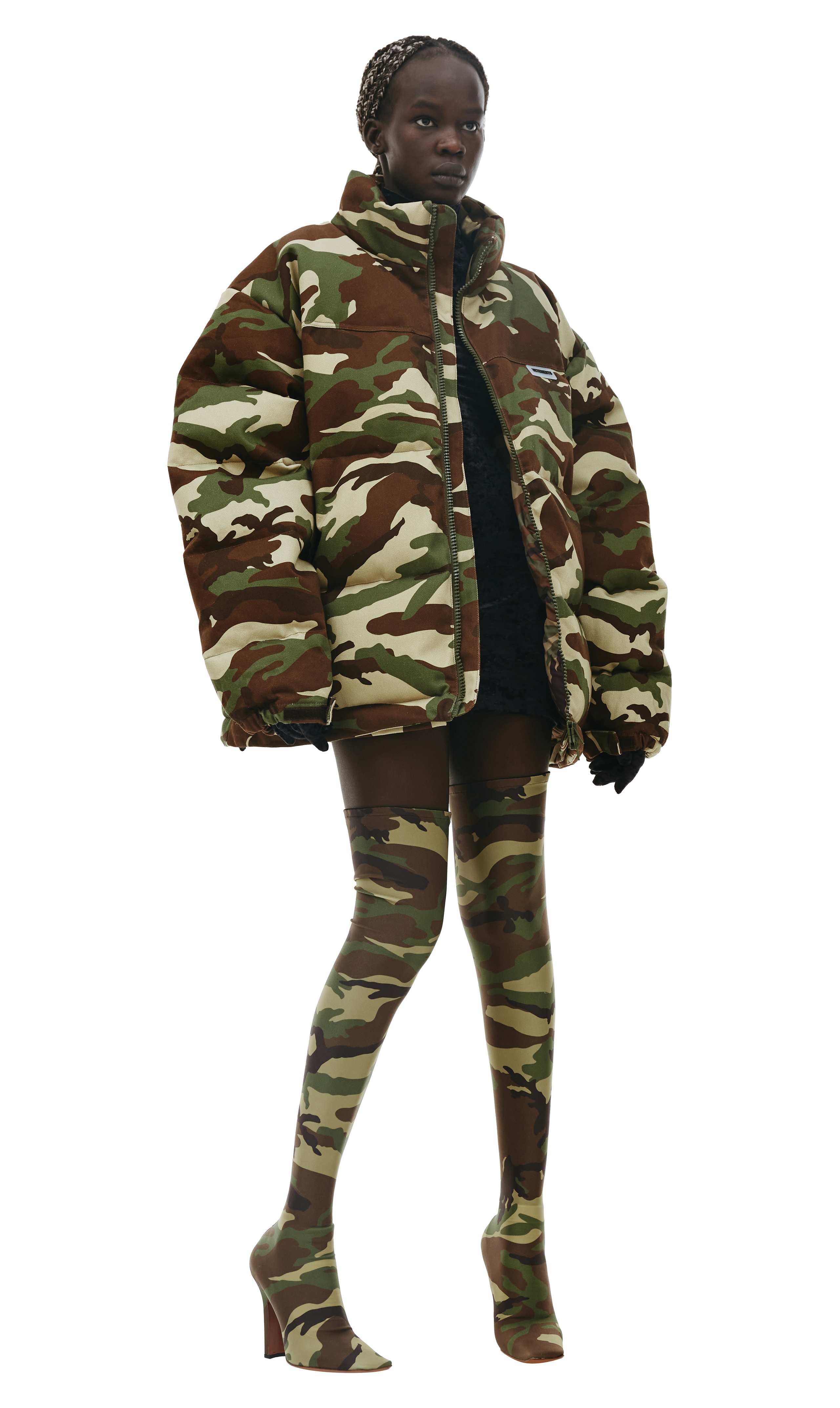 CAMOUFLAGE MAXI PADDED COAT - 6