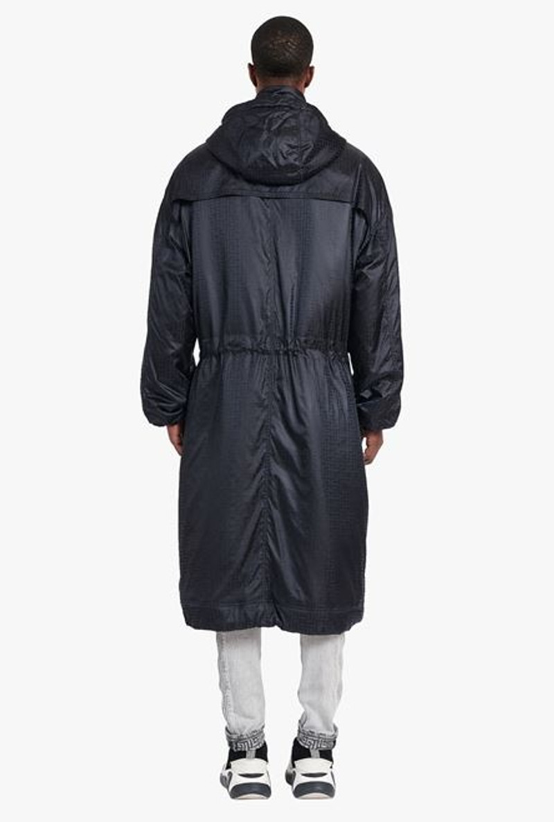 Oversized nylon parka with black Balmain monogram 3