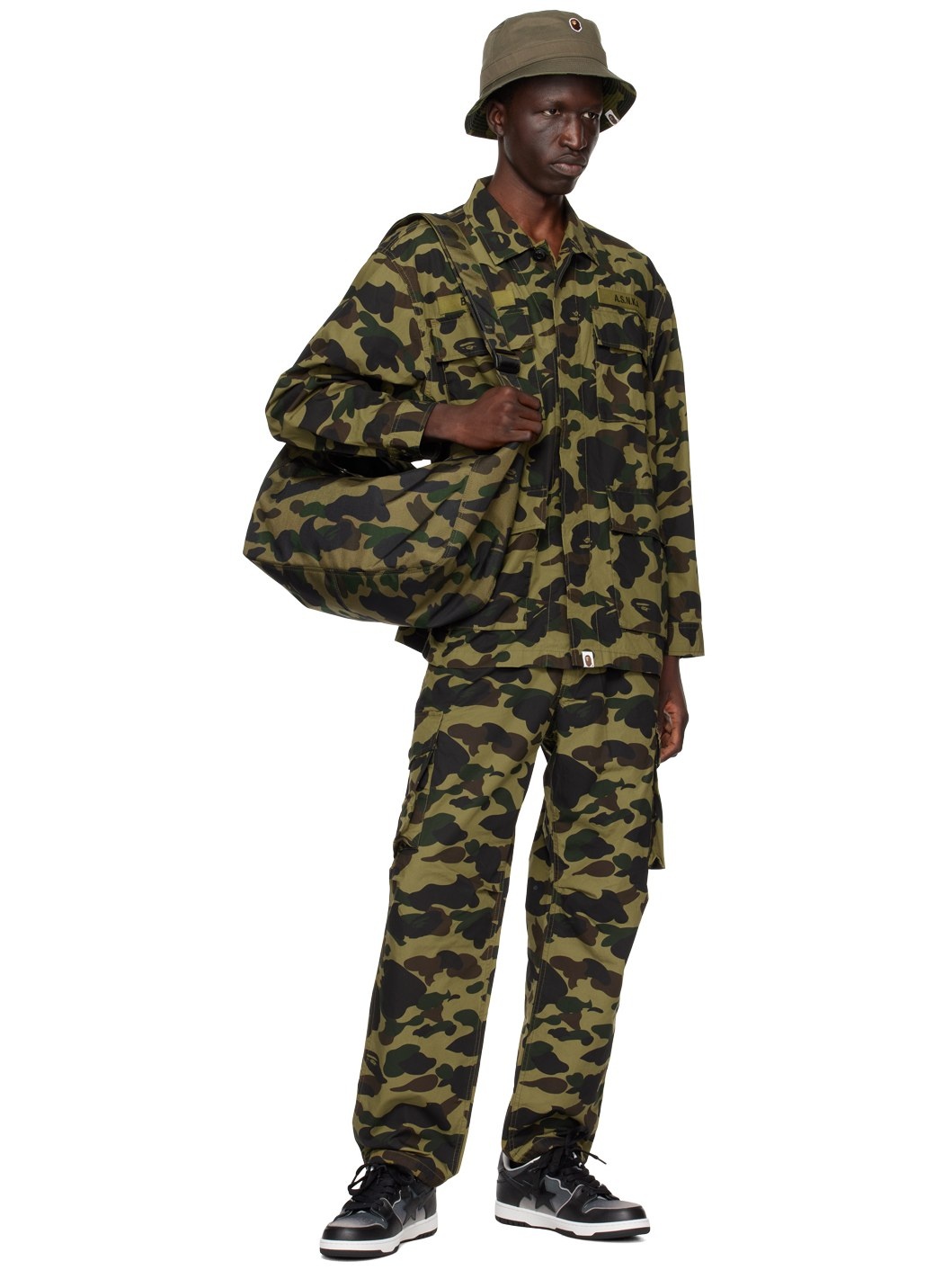 A BATHING APE® Green 1st Camo Cargo Pants | REVERSIBLE