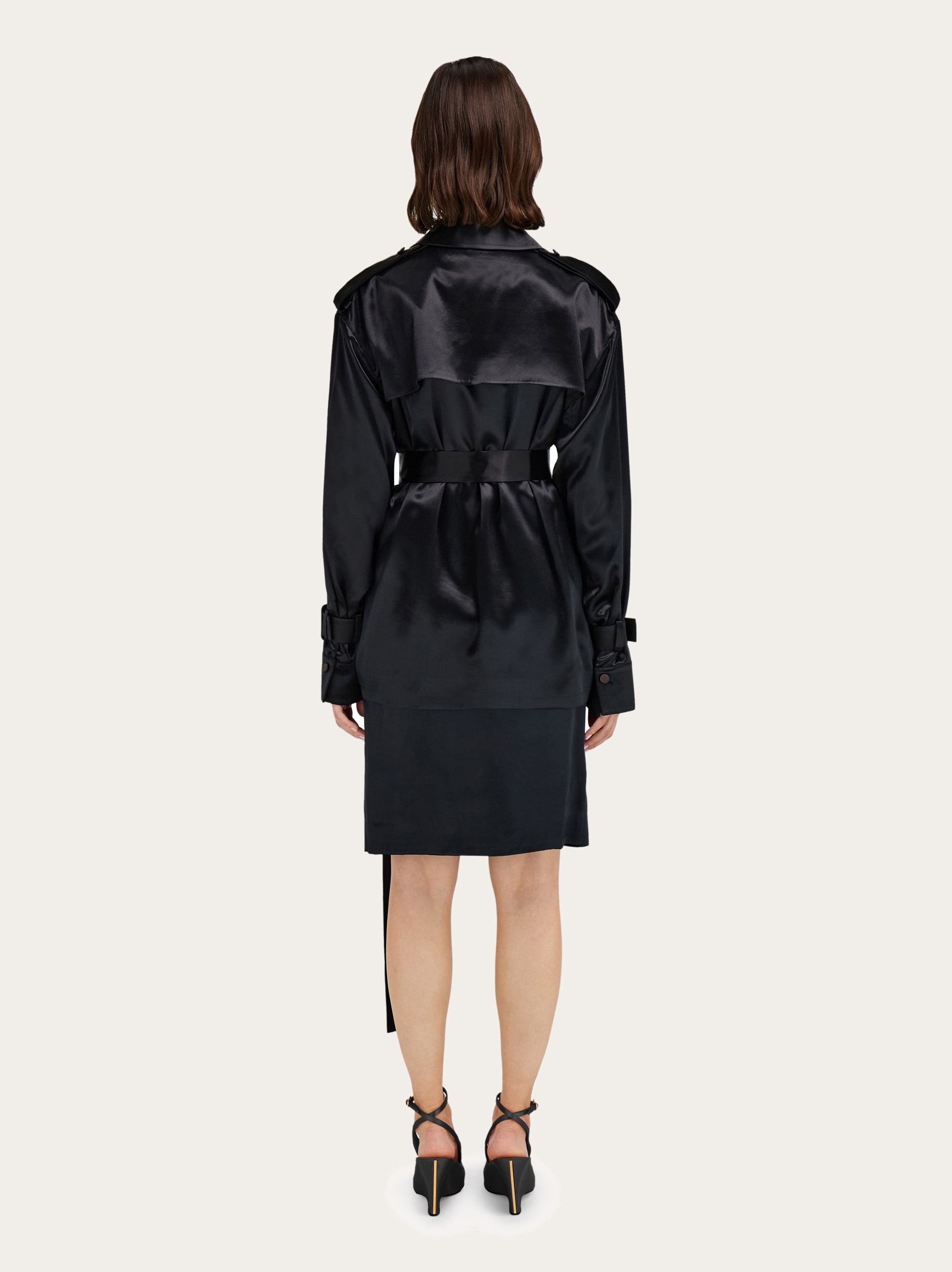 Short satin trench - 4