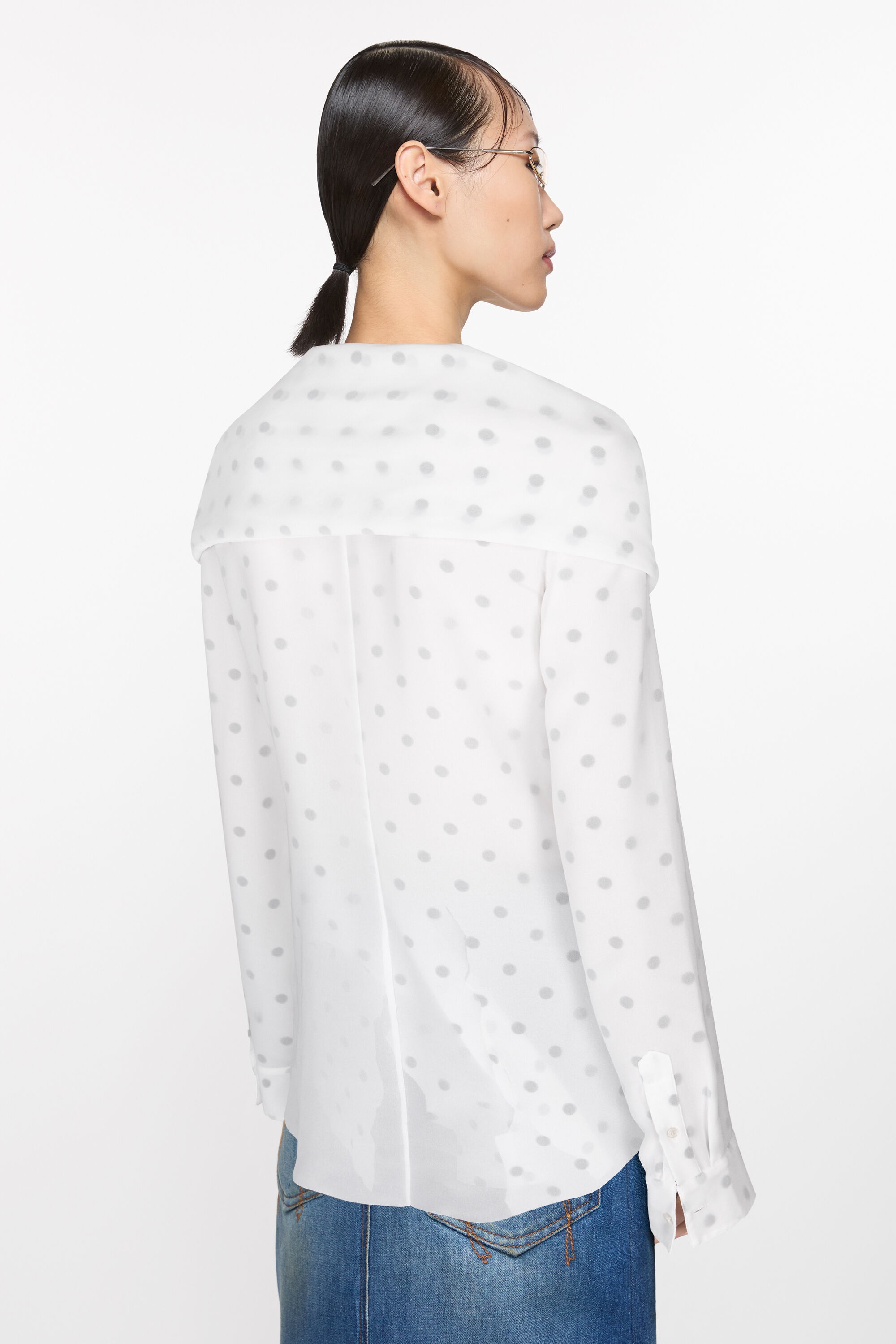 Layered blouse - Black/white - 3