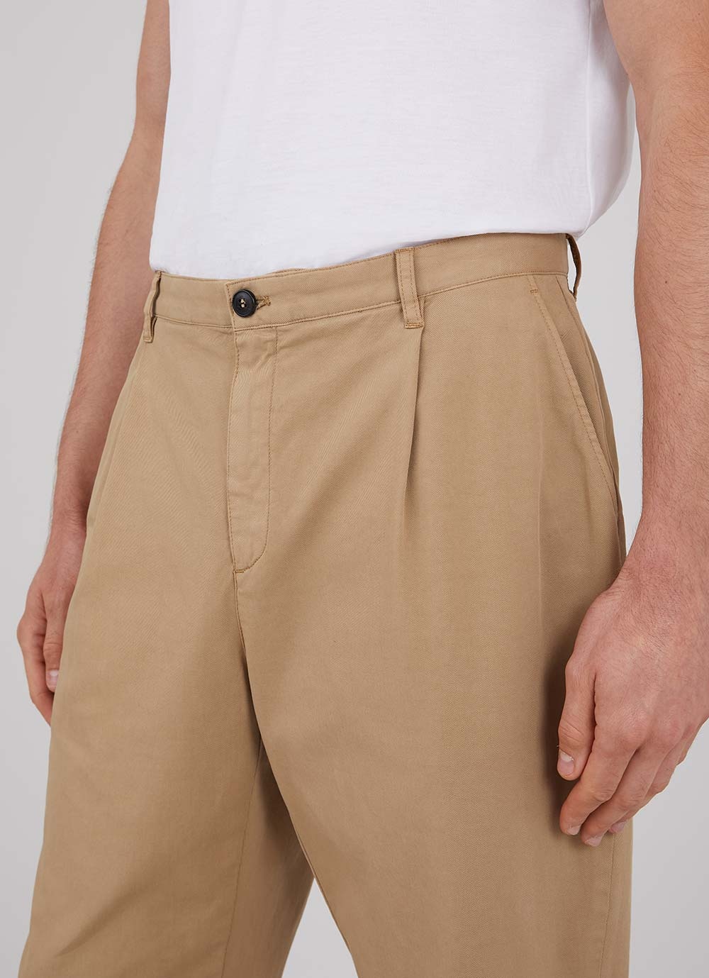 Cotton Drill Pleated Trouser - 5