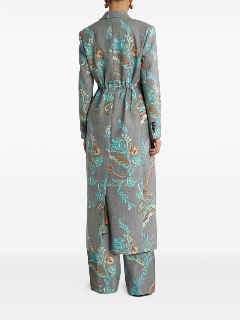 daffodil-print double-breasted coat - 3