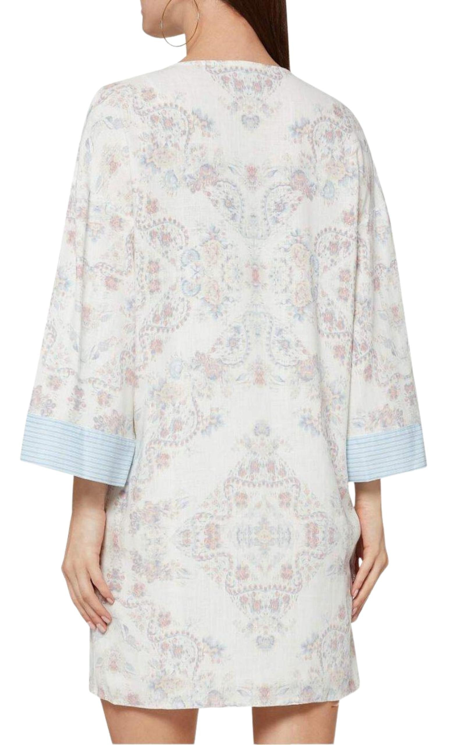 BCBGMAXAZRIA - Contrast Trim Floral Print Tunic Dress - 4