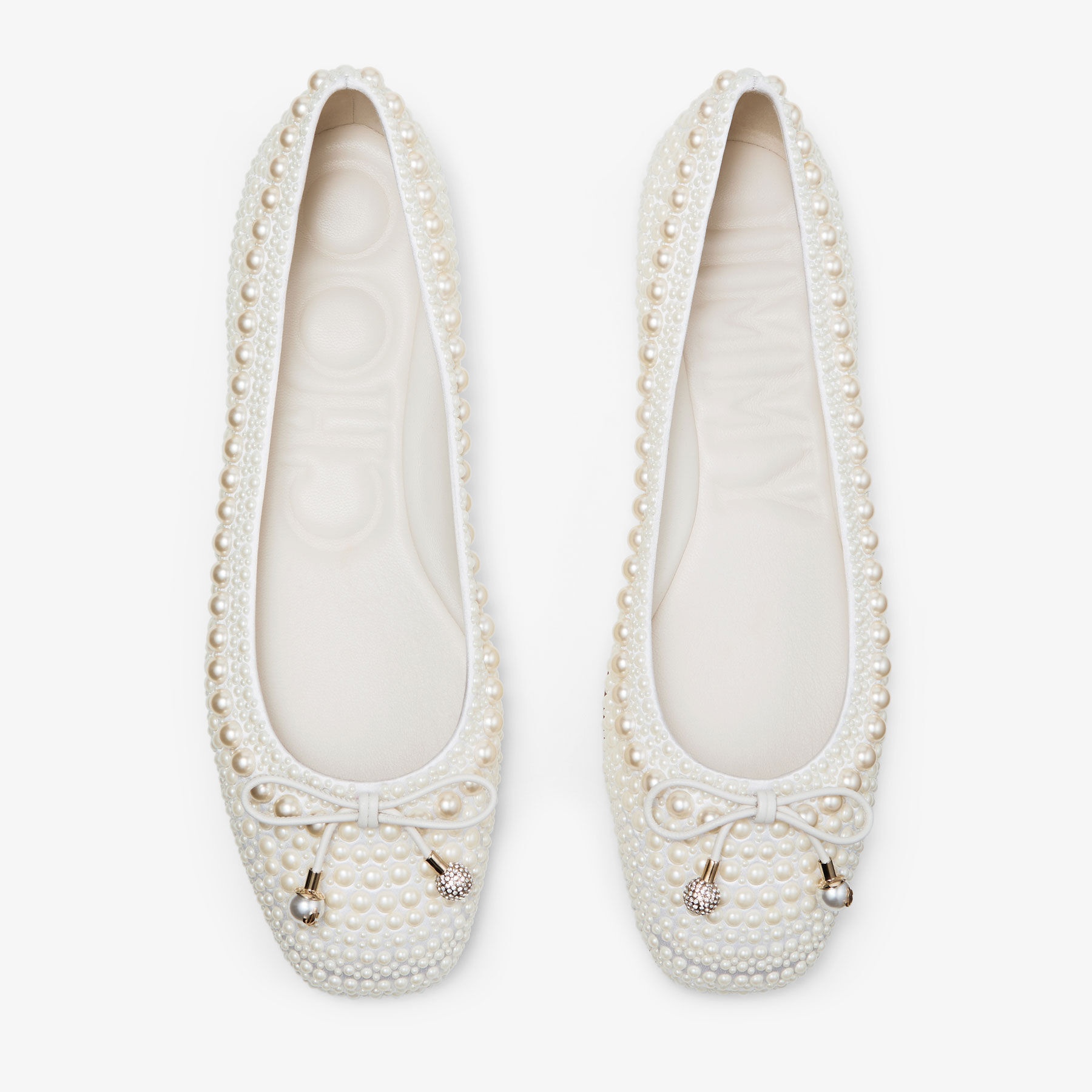 Elme Flat
White Satin Pearl Flats - 4