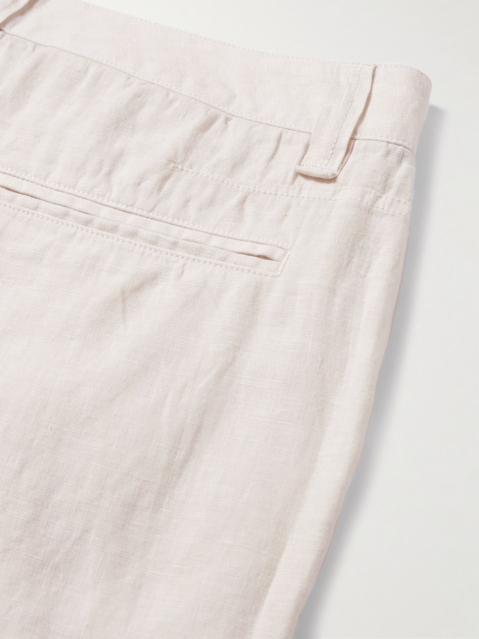 Straight-Leg Linen Trousers Ecru - 5