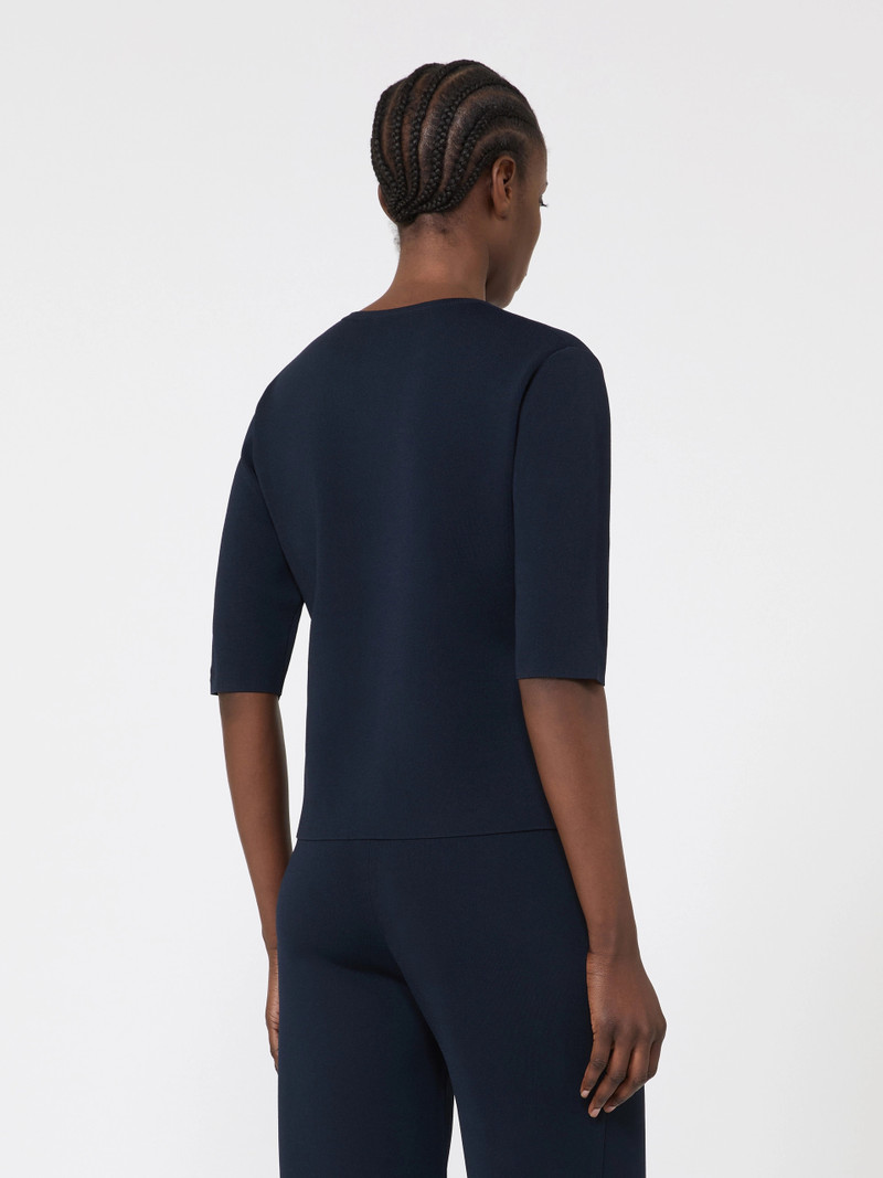 FAIDA Viscose crêpe crew-neck jumper - ULTRAMARINE 4