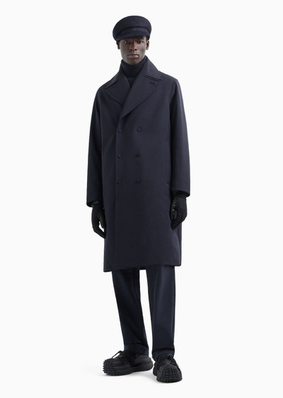 EMPORIO ARMANI Double-breasted soft-touch nylon trench coat outlook