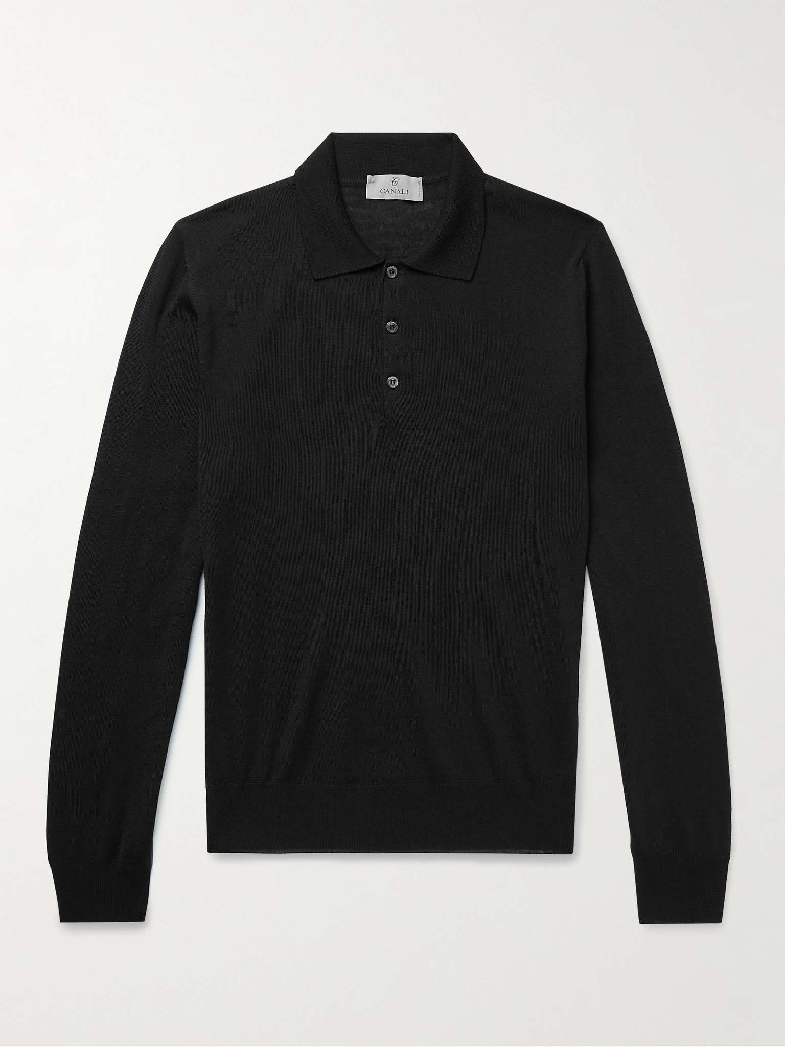 Slim-Fit Merino Wool Polo Shirt - 1