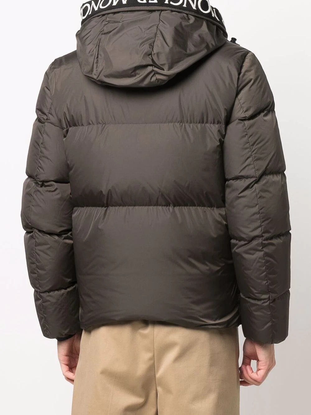 logo-trim padded hooded jacket - 4