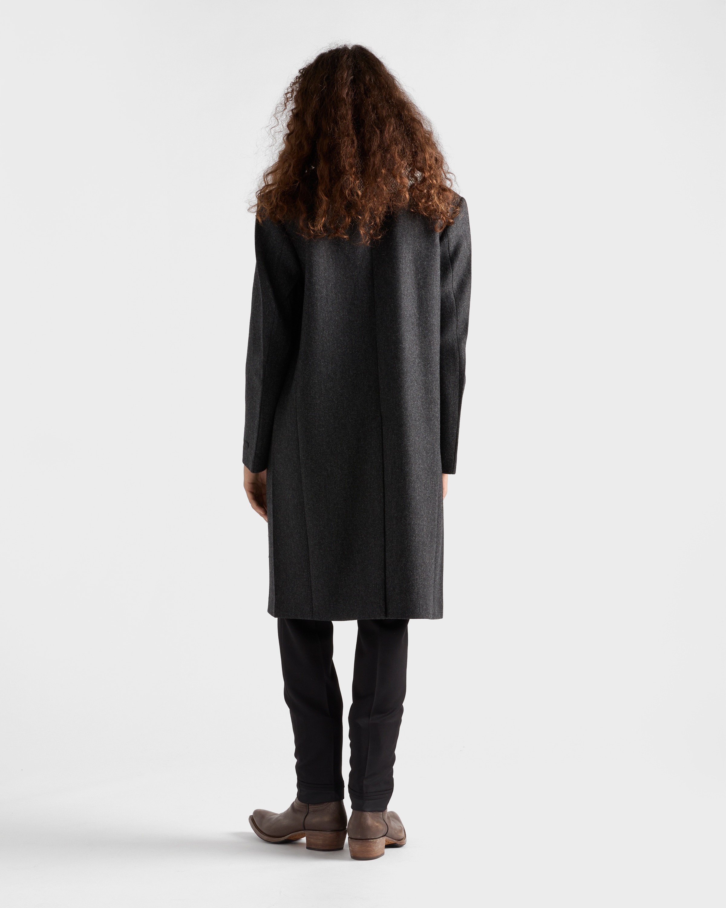 Single-breasted wool coat - 5