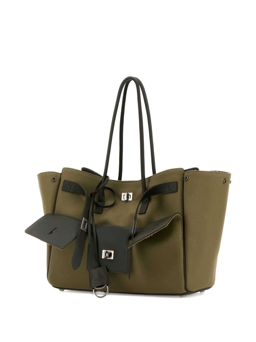 two-tone structured tote bag - 3