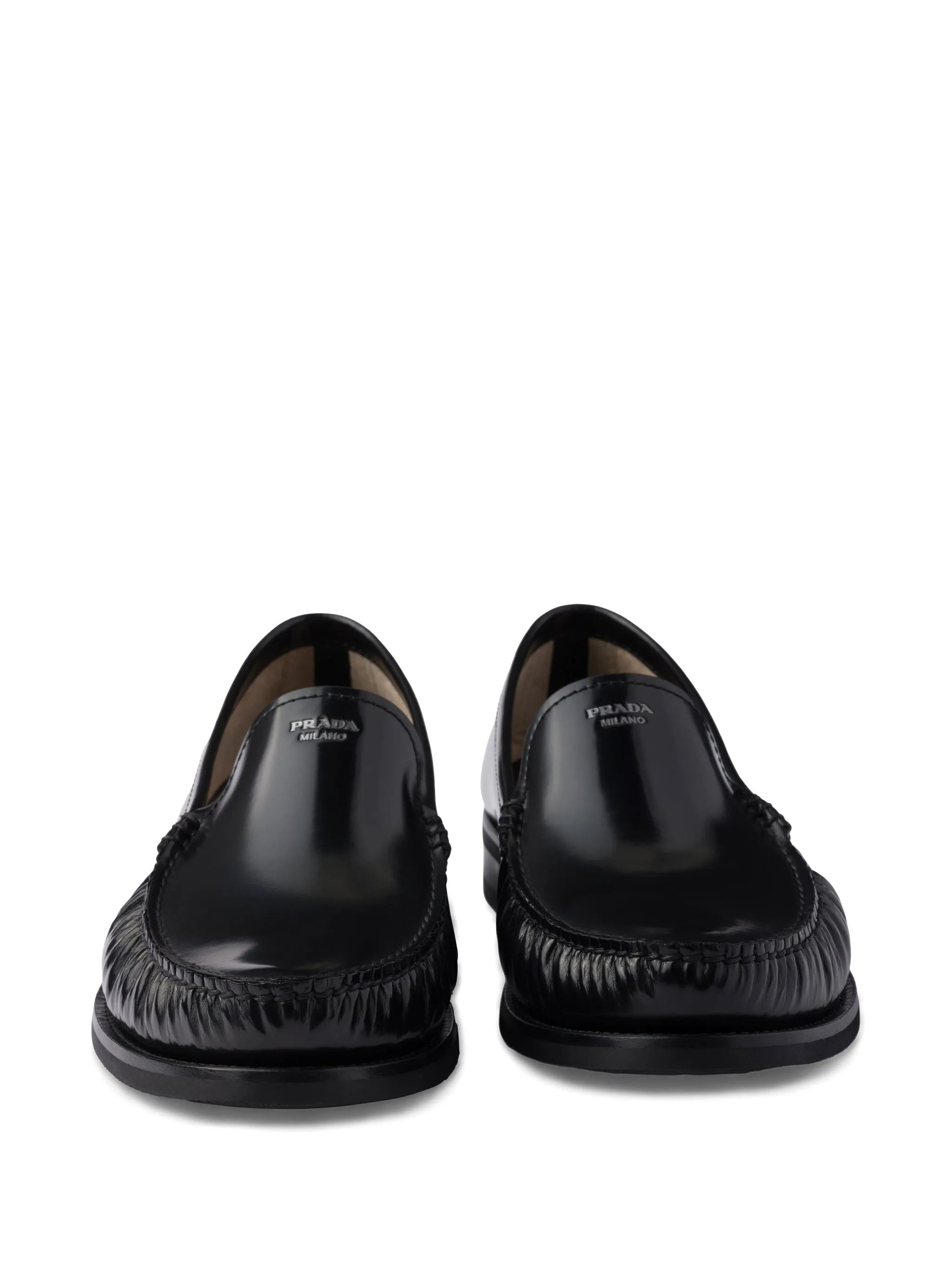 Prada Brushed-leather Loafers - 4