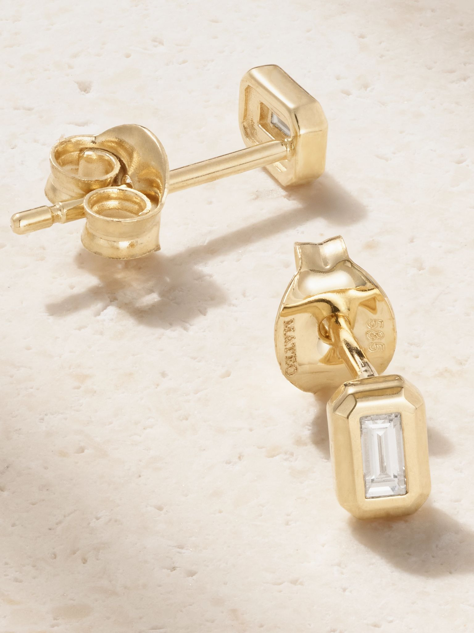 14-karat gold diamond earrings Gold - 3