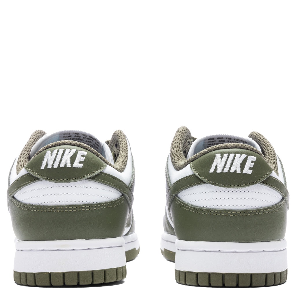 WOMEN'S DUNK LOW - WHITE/MEDIUM OLIVE - 4