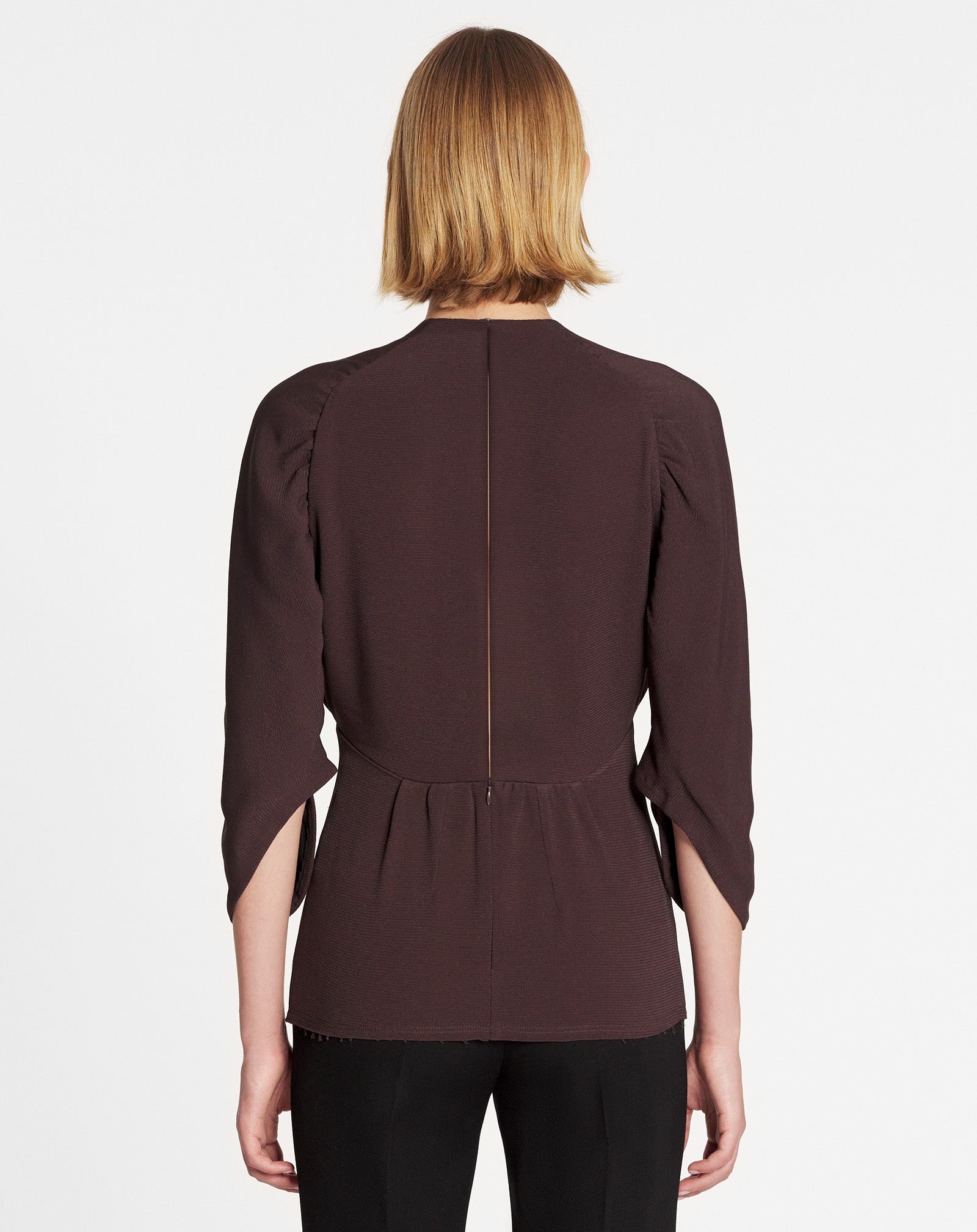 GATHERED TOP WITH 3/4-LENGTH SLEEVES - 4