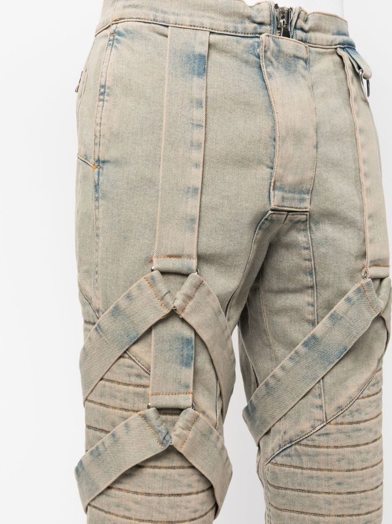 strap-design slim-fit jeans - 5