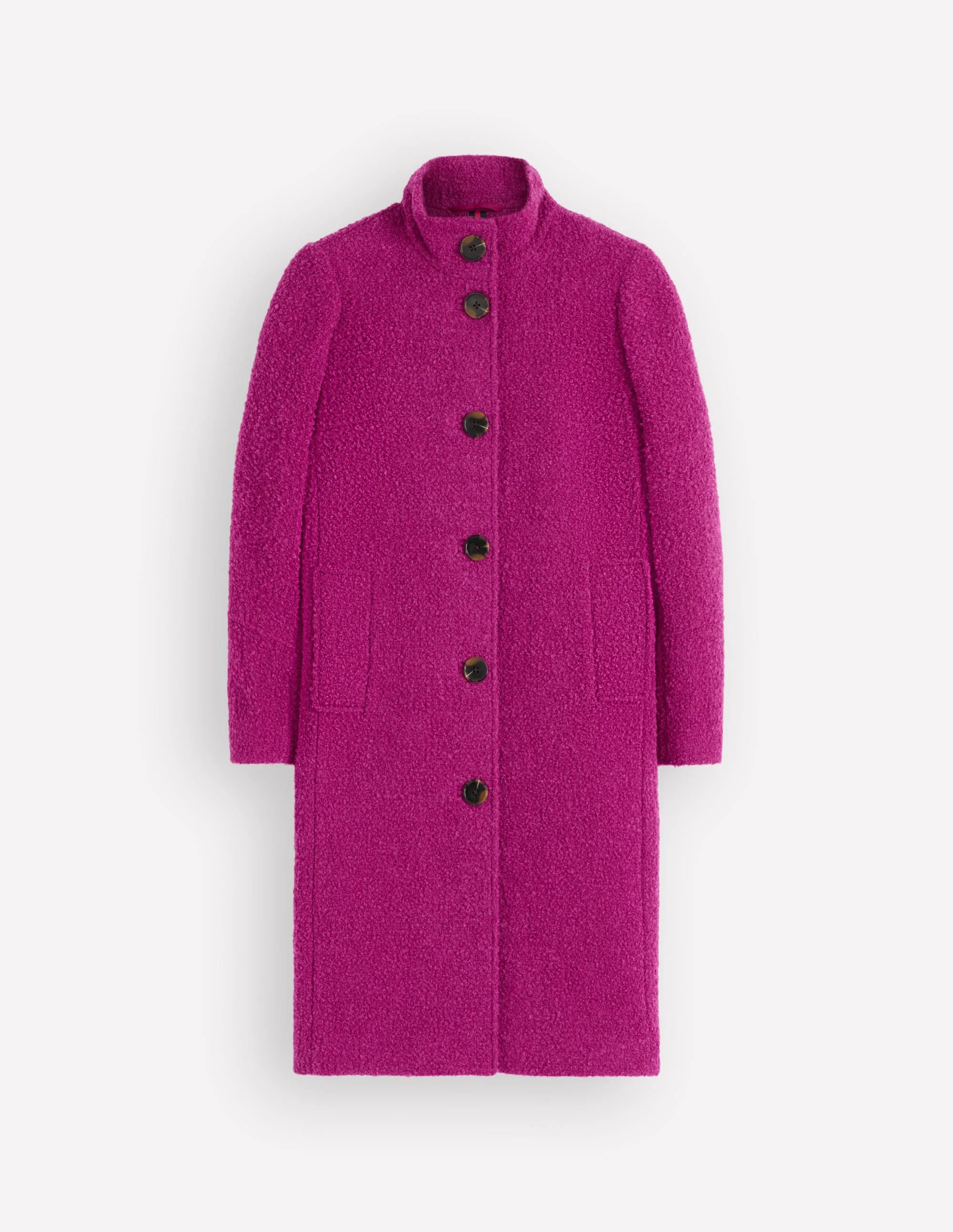 Funnel Neck Wool Coat-Festival Fuschia - 1