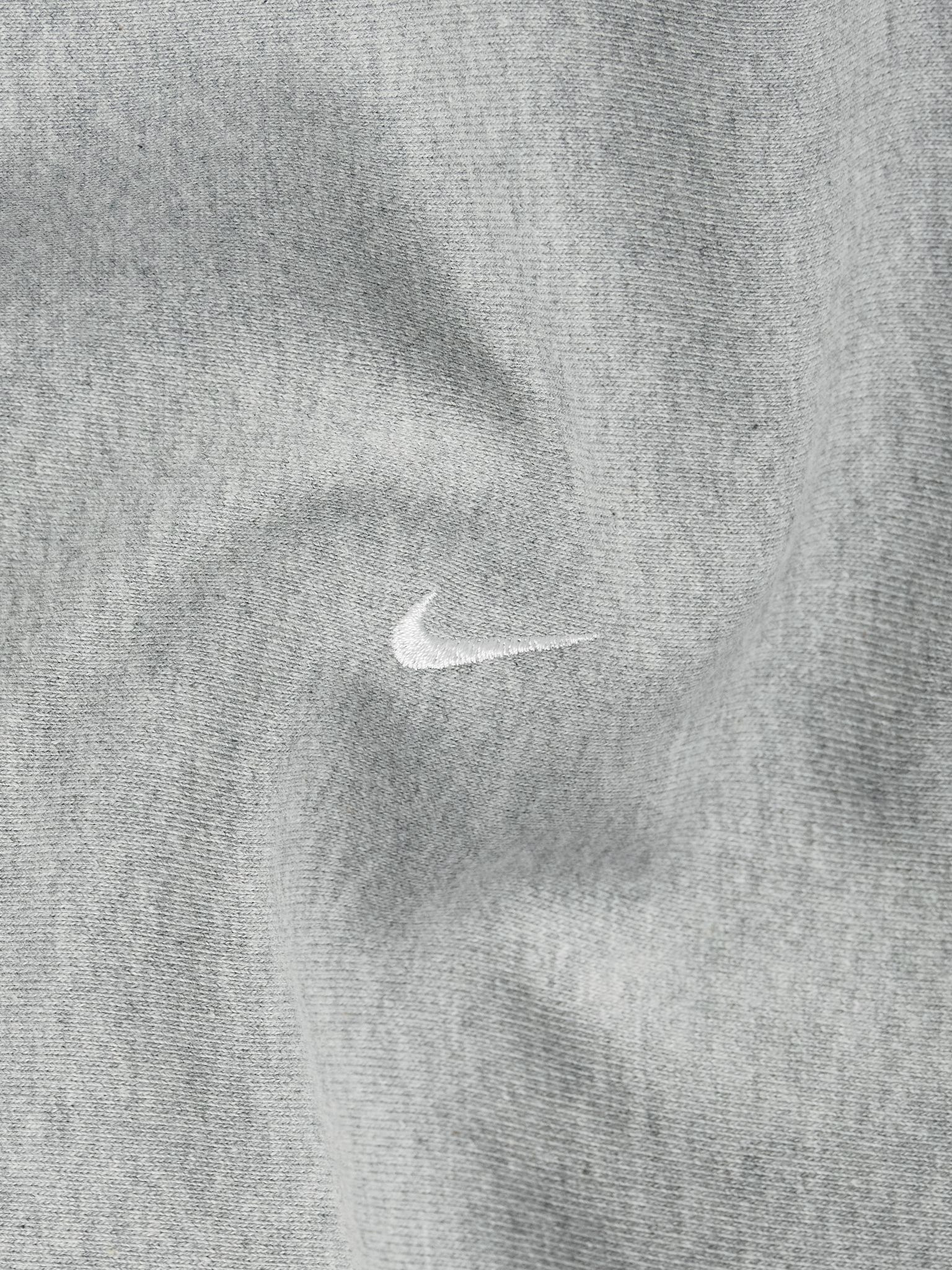 Solo Swoosh Logo-Embroidered Cotton-Blend Jersey Hoodie Gray - 4